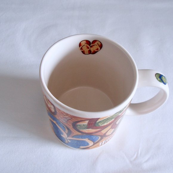 Hawaii Slippers Flop Flops Surf’s Up Surfboard Coffee Mug Set Beach Tea Souvenir - Picture 6 of 14